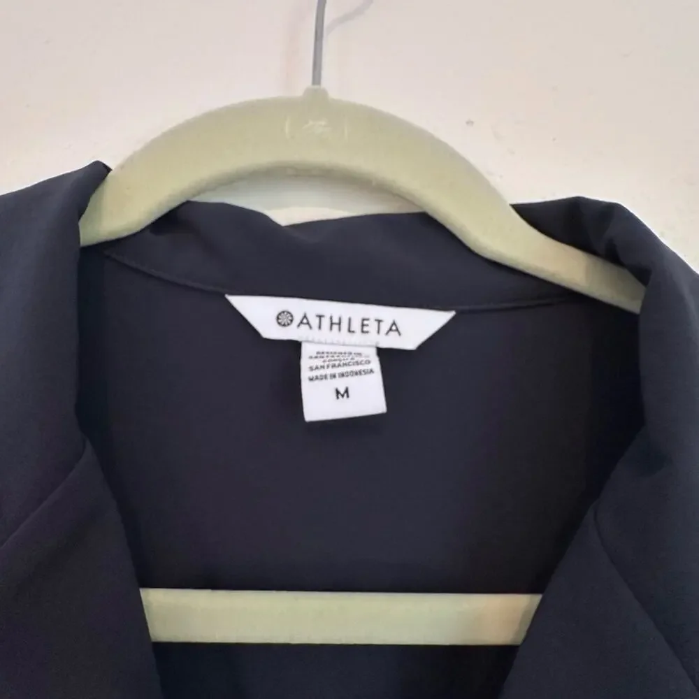 Athleta Avenue Short Sleeve Romper, Navy Blue, Size Medium - Picture 4 of 9